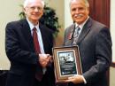 CEO Sumner presented Vice President Roderick with Fred Fish Award #3. [photo by Steve Ford, WB8IMY]